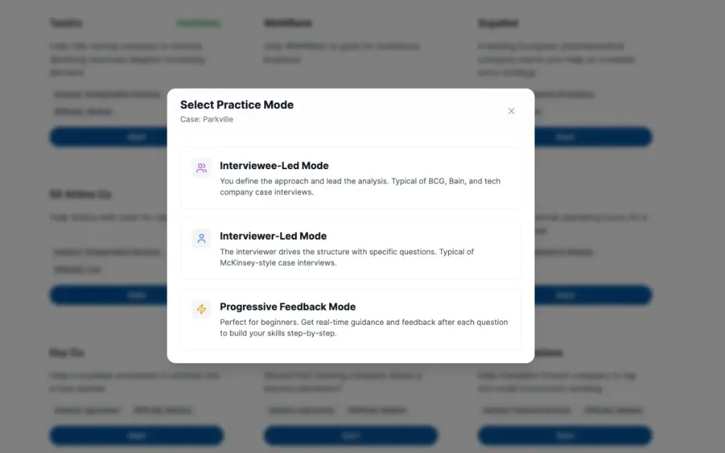 AI case simulation interview experience